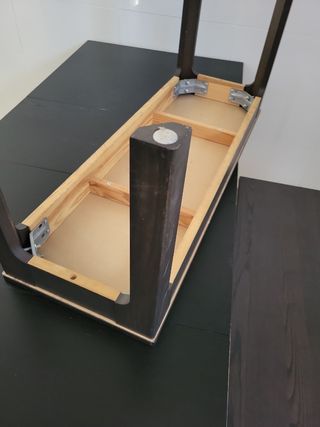 2 bancos madera IKEA negr