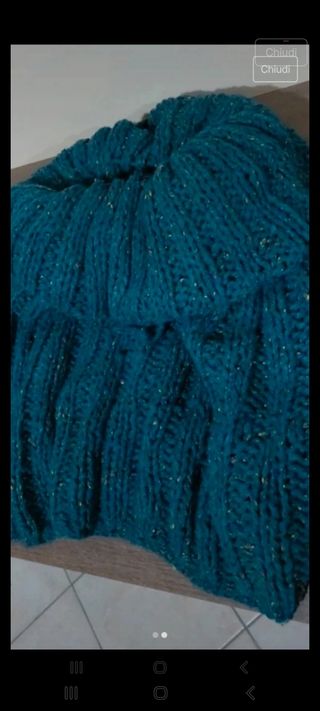 3 Sciarpe Lana - Rosso, Giallo, Verde-azzurro