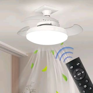 Ventilador techo blanco con luz y ventilador 30 w.
