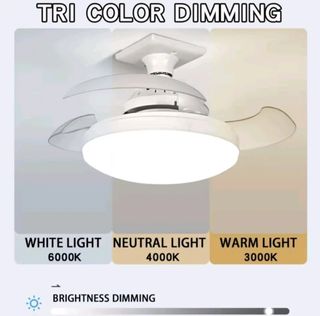 Ventilador techo blanco con luz y ventilador 30 w.
