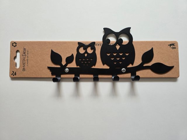 Appendiabiti gufi metallo - 5 ganci