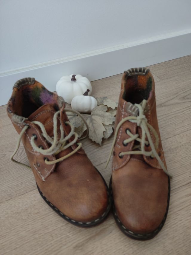 Botas ante  piel auténtica marrón mujer talla 37