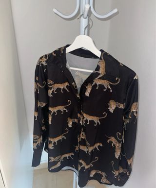Camisa leopardo - negra y marrón