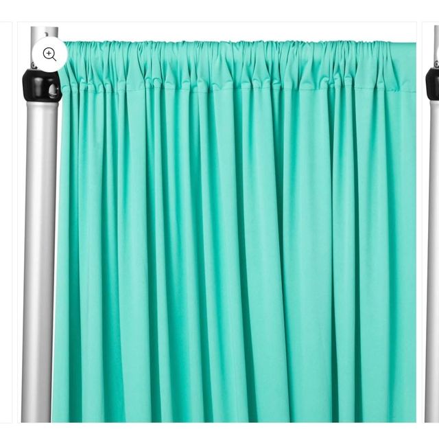 2 Cortinas de tela turquesa