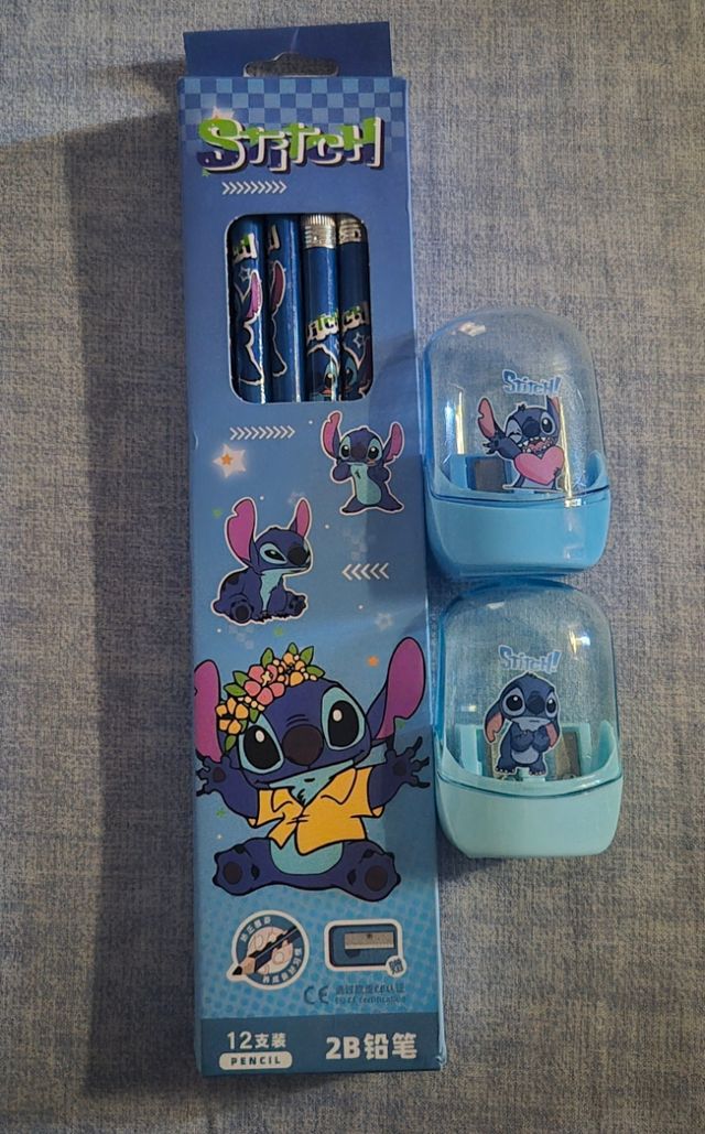 Set matite Stitch compreso temperino + 2 temperini