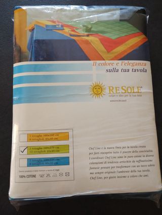 Tovaglia 12 posti con tovaglioli blu Re Sole