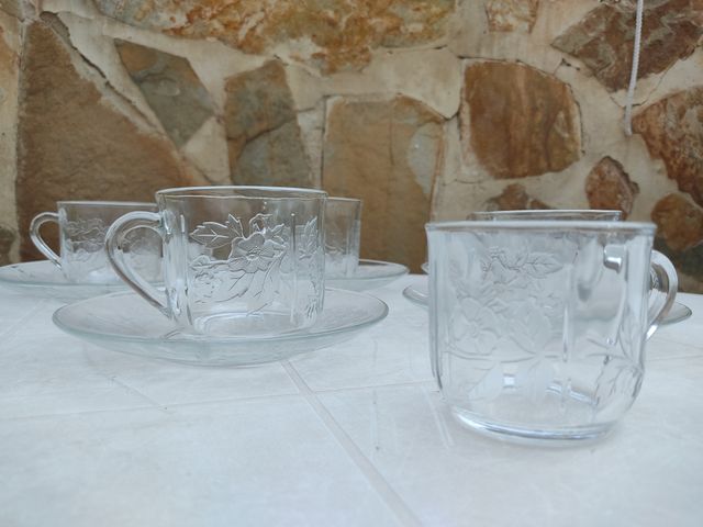 Juego 6 tazas café + 5 platillos