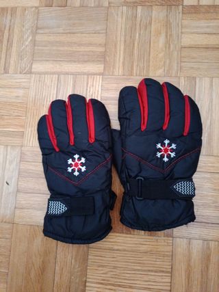 Guantes nieve niño - negros rojos