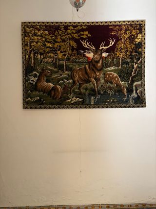 Tapiz ciervos bosque - terciopelo