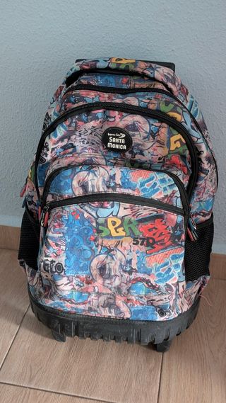 Mochila trolley ruedas estampada