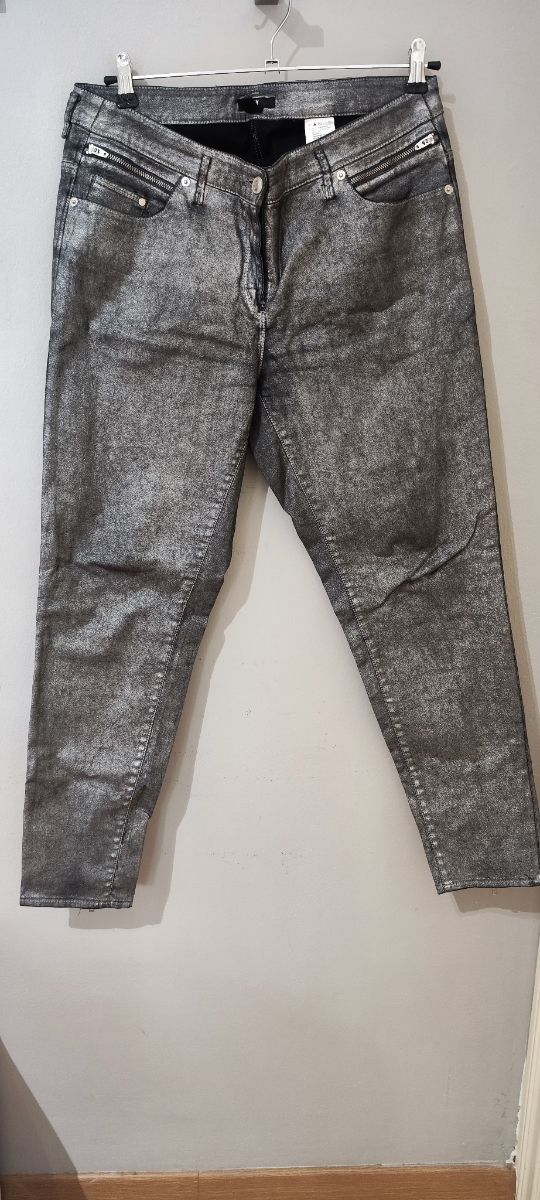 Pantalones H&M - Ajustados Plata