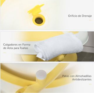 Bañera Bebé HOMCOM Plegable 0-3 años