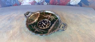 Vassoio Vetro Verde Vintage