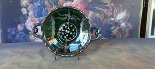 Vassoio Vetro Verde Vintage