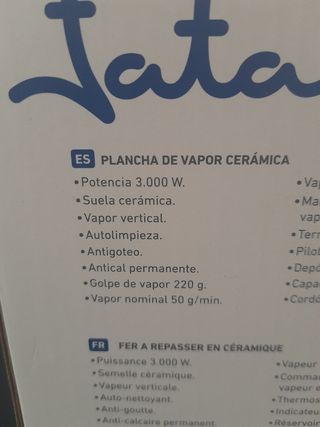 Plancha Vapor Jata PL622C - 3000W