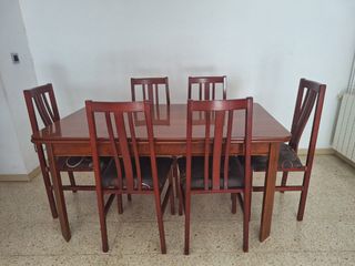 Mesa madera + 6 sillas