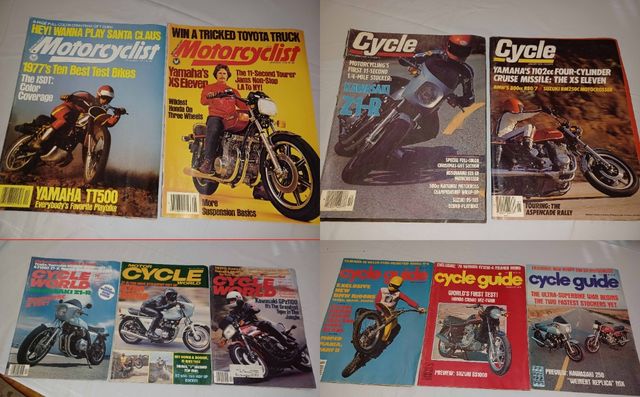 Lote 10 Revistas Vintage Motocicletas USA. Años 70
