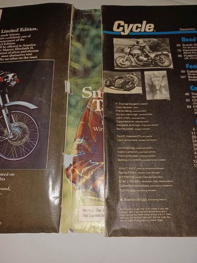 Lote 10 Revistas Vintage Motocicletas USA. Años 70