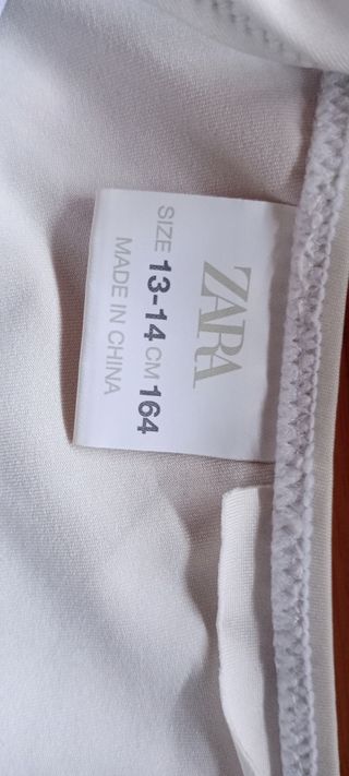 Bañador Zara niña 164 blanco y negro.