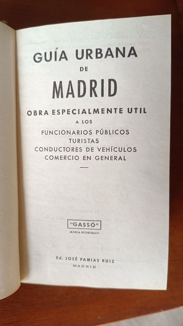 Guía urbana de Madrid 1960