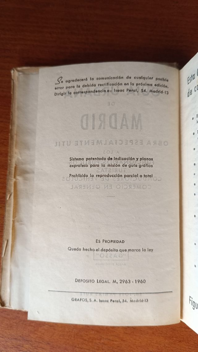 Guía urbana de Madrid 1960
