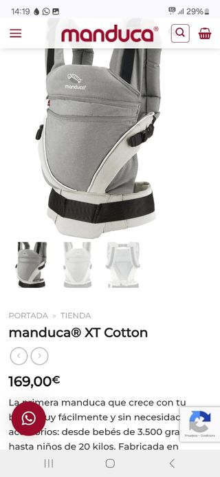 Manduca XT Cotton - Portabebés