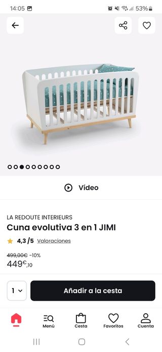  Cama Cuna evolutiva 3 en 1