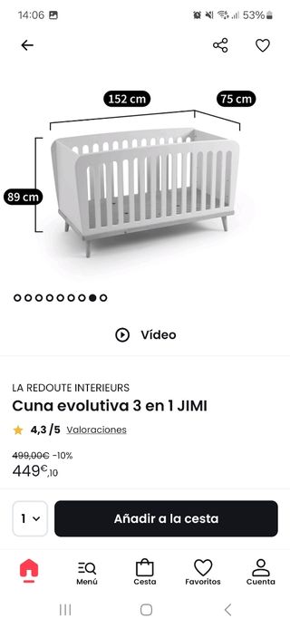  Cama Cuna evolutiva 3 en 1