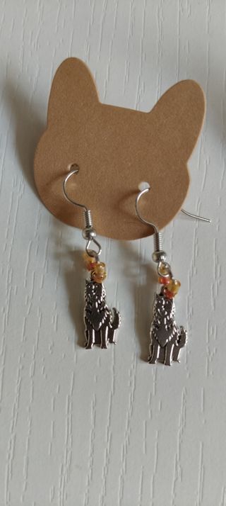 Pendientes color Plata - perros y Peces