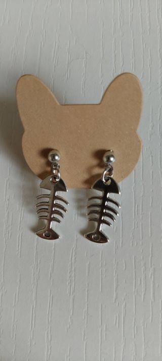 Pendientes color Plata - perros y Peces