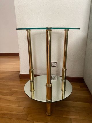 Mesita cristal dorada - Mesa auxiliar