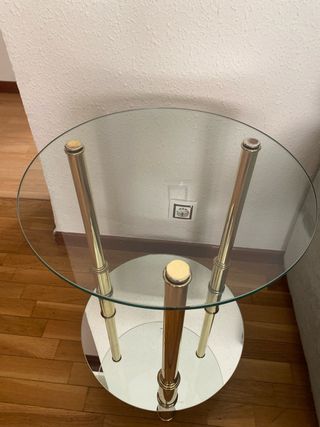 Mesita cristal dorada - Mesa auxiliar