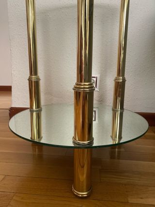Mesita cristal dorada - Mesa auxiliar