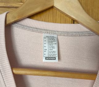 Sudadera básica rosa palo Decathlon T14-15/160-166
