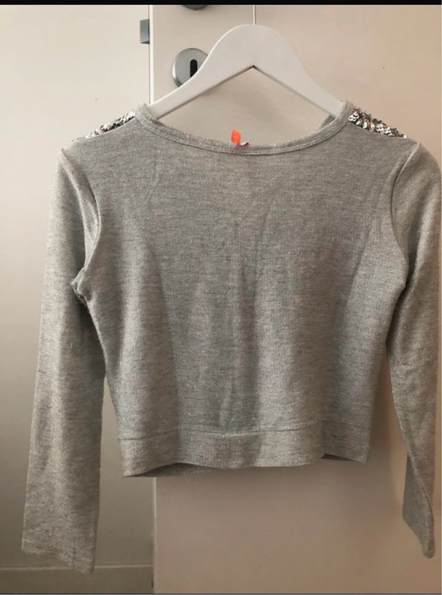 Giacca Cardigan paillettes argento