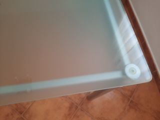 Mesa cristal y patas cromo