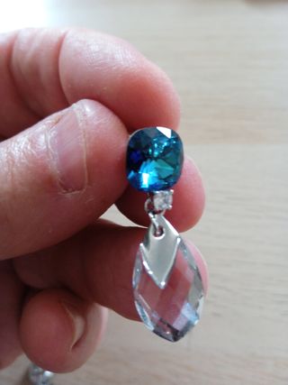 Pendientes Swarovski azules y plata