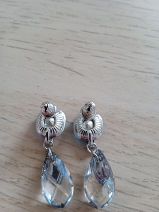 Pendientes Swarovski azules y plata