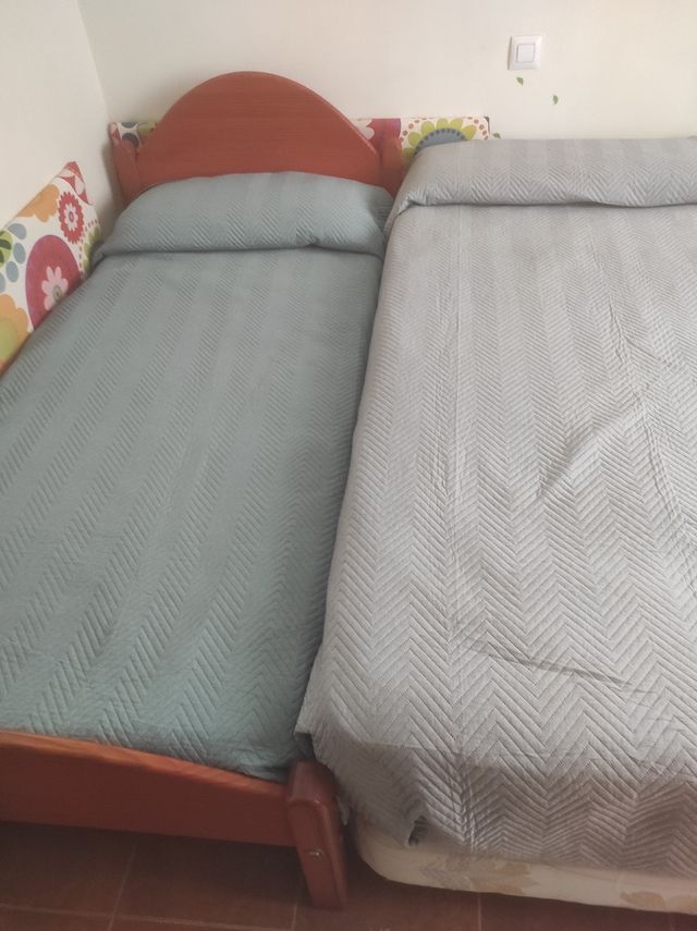 Trapunte per 2 letti 90 - Grigio e verde acqua