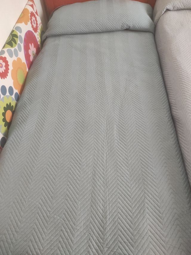 Trapunte per 2 letti 90 - Grigio e verde acqua