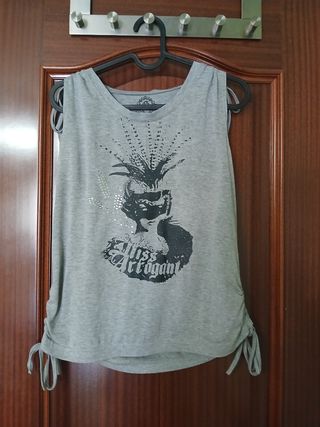 Camiseta gris mujer - Talla única
