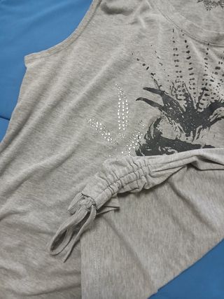Camiseta gris mujer - Talla única
