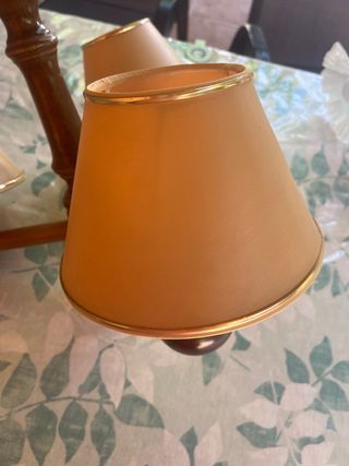 Lampara techo 3 luces madera