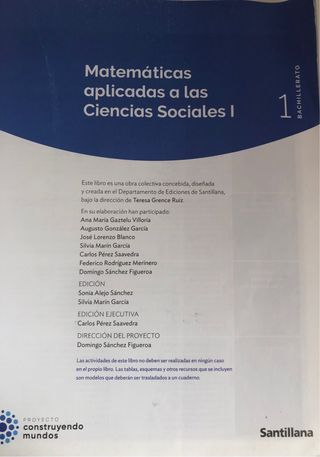 MATEMATICAS APLICADAS A LA CIENCIAS SOCIALES I ...