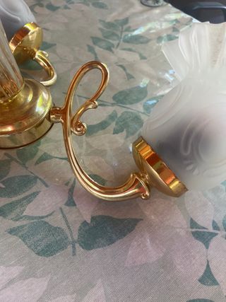 Lámpara techo 3 luces dorada