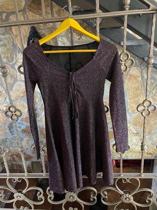Vestido fiesta brillo purpurina