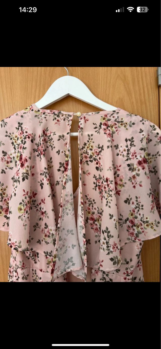 Vestido floral largo rosa