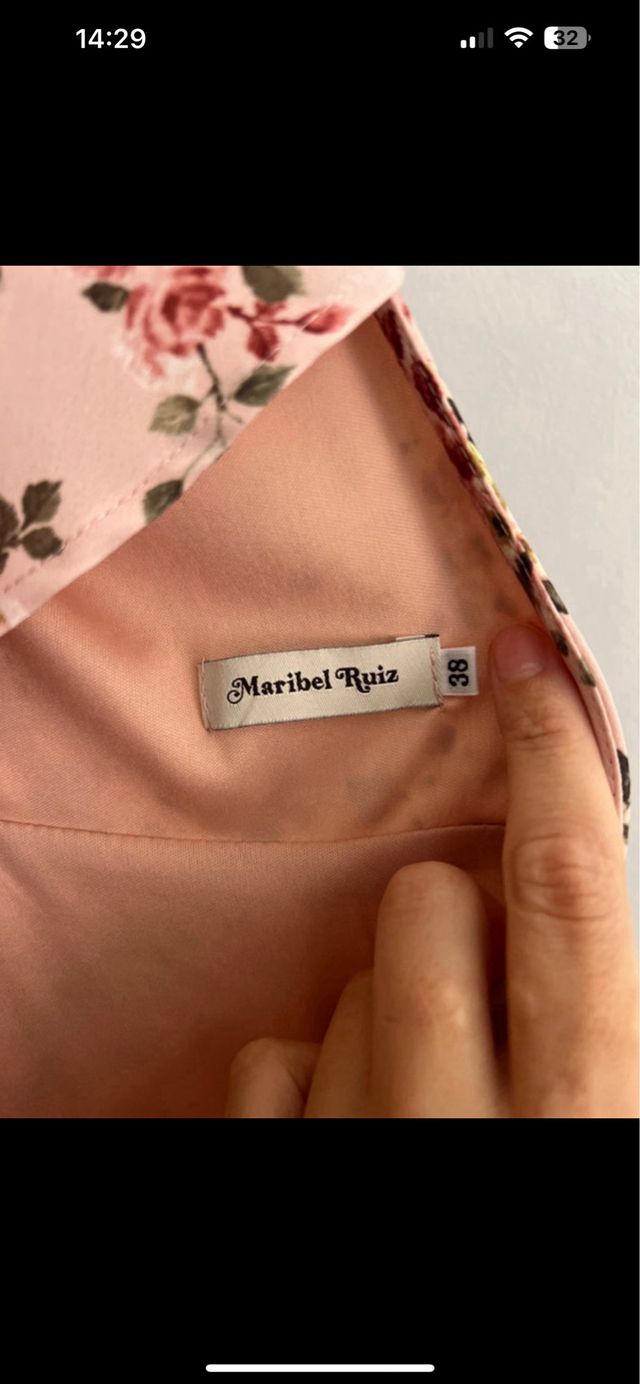 Vestido floral largo rosa