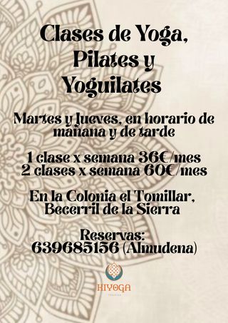 Clases de yoga, pilates y yoguilates 