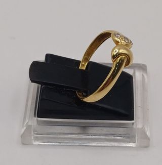 Anillo lunas "x" circ oro 18k, 1,44gr. Ref. G-975.